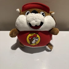Buc-ees Beaver Plush 7" Ball Round Plump Red Brown Stuffed Animal Toy NEW