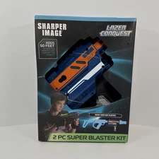 Sharper Image Lazer Conquest 2pc Super Blaster Kit Toy Laser Tag Set Open Box
