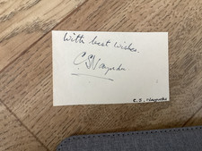 C S. Nayudu - Indian test cricketer - signed on paper