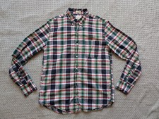 J.Crew Shirt Mens Medium Multicolor Plaid Madras Slim Untucked Long Slee...