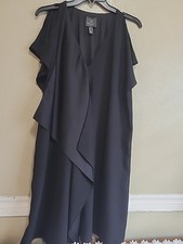 Adrianna Papell Black Dress Knee Length Size 6 Party Date Night Out Cocktail