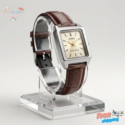 Casio LTP-V007L-9E Women Quartz Analog Watch Brown Leather Band
