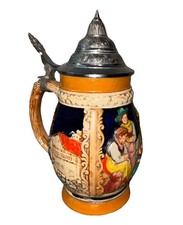 vintage German Beer Stein Jug With Lid Western Germany