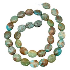 Natural Turquoise 12x10mm Oval Bead Strand 33 Beads