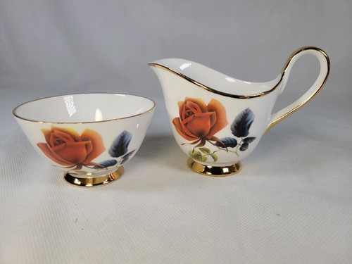 Tea Set Genuine Fine Bone China Vintage Rose Pattern England 15 Pieces Rare Prop - Picture 10 of 23