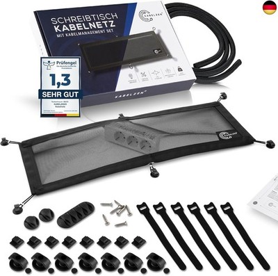 Cable Net Desk for Cable Management, Flexible Cable Duct - Ideal for Cable