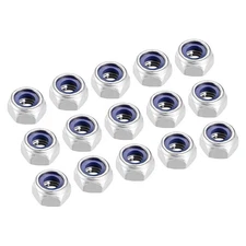 40Pcs M5x0.8mm Hex Nylon Inserted Self-Lock Nut Fastener 316 Stainless Steel