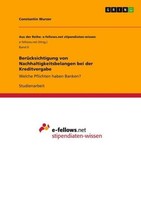 BerüCksichtigung Von Nachhaltigkeitsbelangen Bei Der Kreditvergabe Constantin Wu