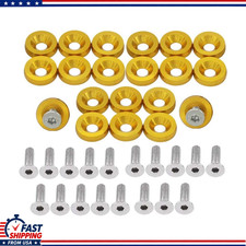 Gold 20PCS M6 T6 Grade Aluminum Bumper Fender Washer Set Engine Bay DColor: Gold