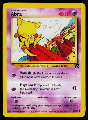 Pokemon Karte Abra 49/82 Team Rocket Common
