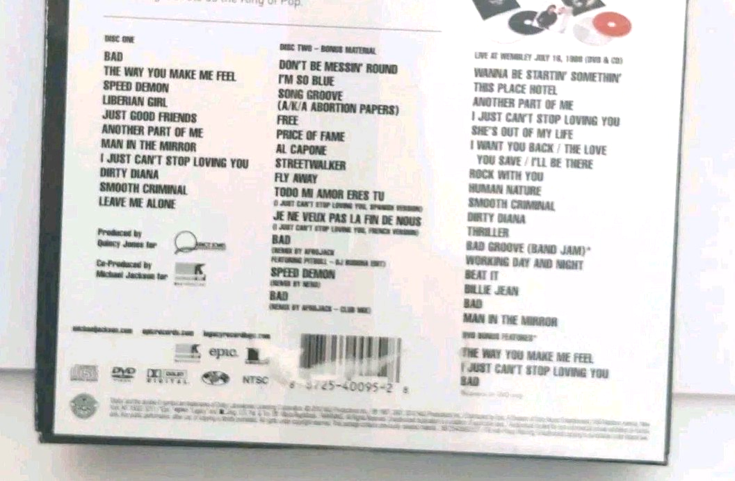 ORIGINAL RETAIL Michael Jackson Bad 3CD+DVD 25 Deluxe Edition Box