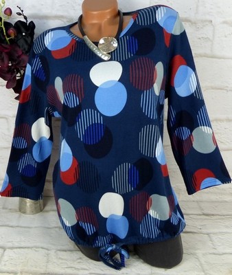 ITALY Shirt Pullover Pulli Tunika Bluse Sweatshirt Tunika Top Bunt XL 42 44