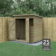 Forest 4LIFE 6x4 Shed Pent 1 Window Double Door Wooden Garden Shed Free Delivery