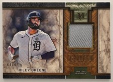 2025 Topps Museum Collection Riley Greene Meaningful Material Relic Gold /49