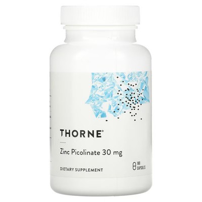 2 X Thorne Research, Zinc Picolinate, 30 mg , 180 Capsules