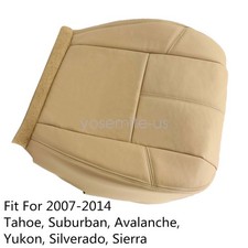 For 2007-2014 Chevy Gmc Truck Pickup Suv Driver Bottom Leather Seat Cover Beige For 2007-2014 Chevy Gmc Truck Pickup Suv Driver Bottom Leather Seat Cover Beige