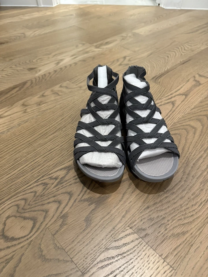 Sandalias Gladiador Baretraps Mujer 8M Gris Tirantes Cremallera  Foto 3 de 4