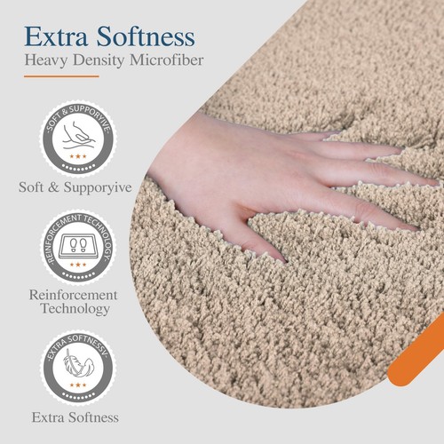 Bathroom Rug Non Slip Bath Mat for Bathroom (16 x 24, Beige) Water Absorbent ... - Picture 2 of 8