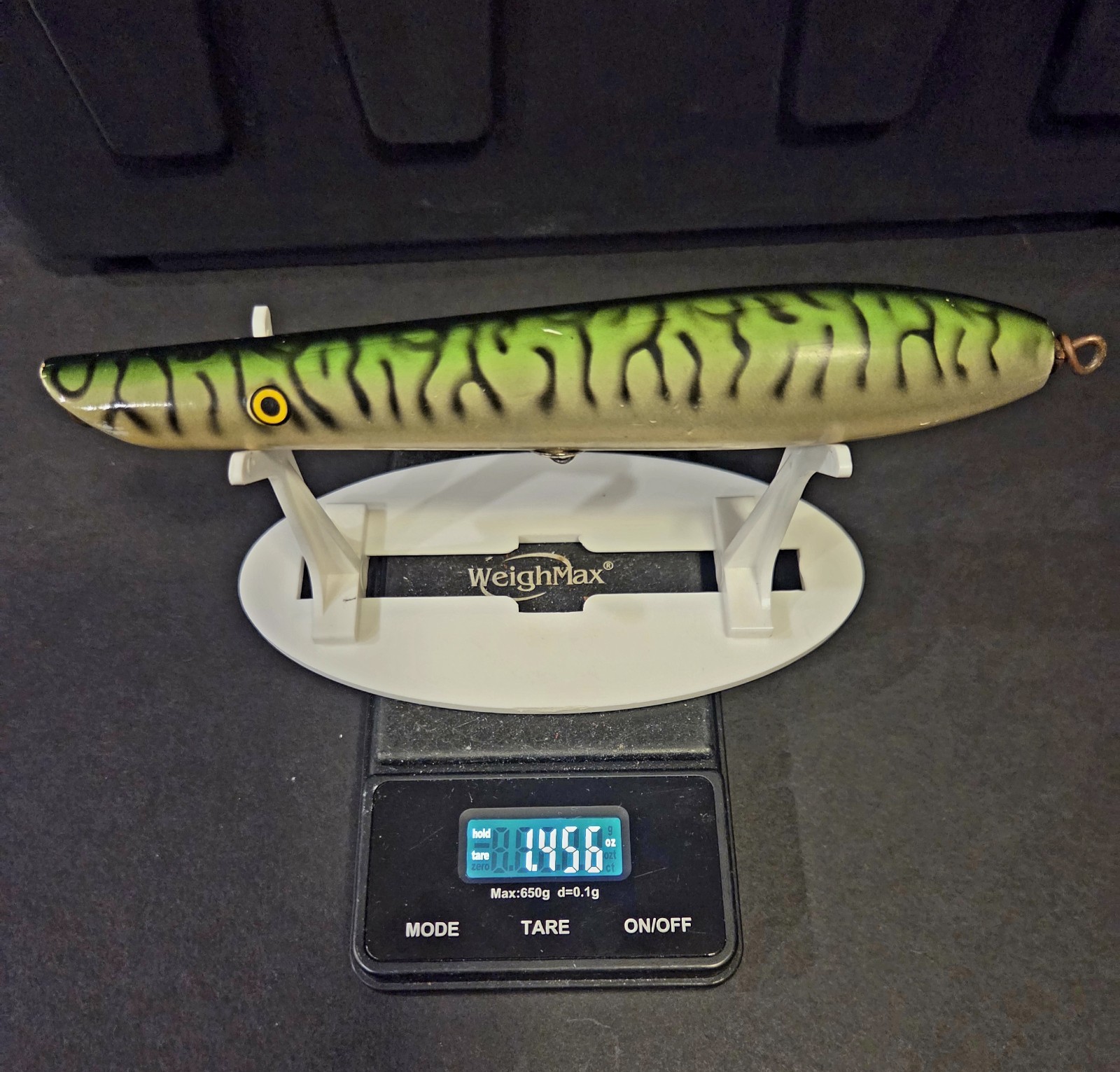 GREEN MAC CUSTOM STRIPER PLUG LOT-ALANS DARTER, GIBBS PENCIL, RB SALTWATER LURES - Image 4