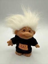 Vintage 1986 NORFIN DAM Troll Figure Super Senior Shirt White Hair