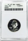 *1954 WASHINGTON QUARTER* *ANACS PF67 OBV CAMEO* *ANACS SOAPBOX HOLDER* NR#G3750