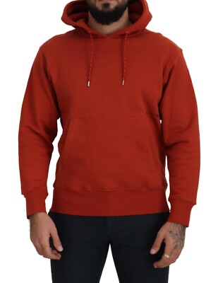 ELVINE Sweater Men Red Cotton Hooded Pullover Sweatshirt IT48/US38/M RRP 220usd