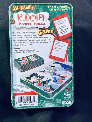 Patch All-Family Rudolph the Red-Nosed Reindeer Game Tin Sealed NEW - Picture 2 of 4