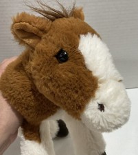 FAO Schwarz Adopt A Pet HORSE Brown White 13in Laying Plush Brown Mane Tail