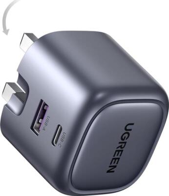 UGREEN USB C Ladegerät PD 35W USB C Stecker Nexode 2-Port Compact Schnellladestecker