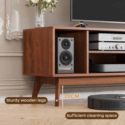 TV-Schrank mit zwei Türen und Drei Freiflächen TV-Möbel TV-Panel TV-Lowboard - Bild 40 von 53