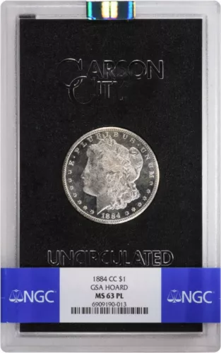 1884-CC Morgan Silver Dollar MS63PL NGC GSA Holder