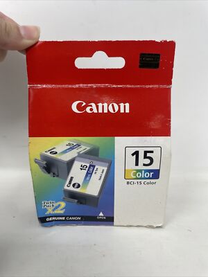 Genuine Canon 15 Color Ink Cartridge 2 Pack BCI-15 Color Twin Pack