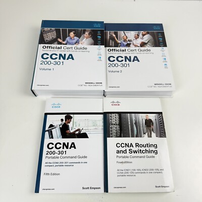 Lot of 4 Cisco CCNA 200-301  Text Books Portable Command Guide Routing Switching