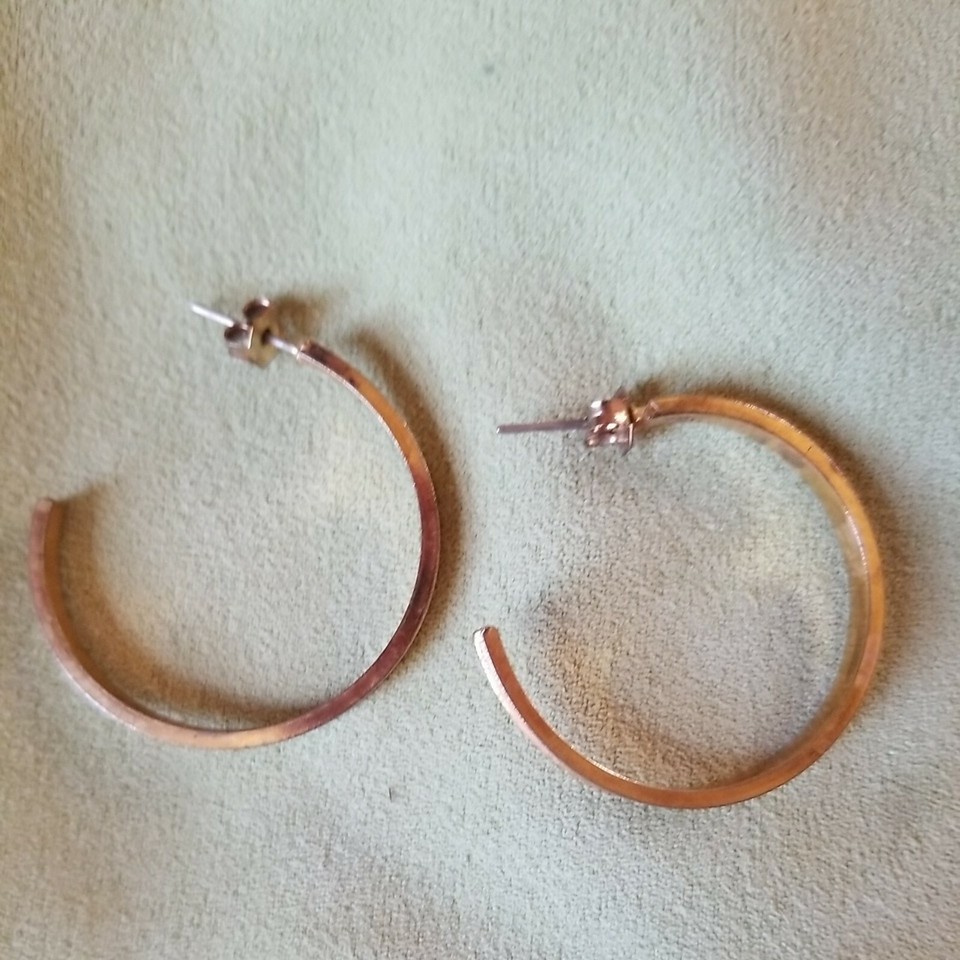 Gold Metal painted creamy yellow color hoop Pierced Earrings 1.25" eBay