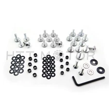 Motorcycle Fairing Bolts Kit Screws for Suzuki GSXR1000 2003-2004 Silver Round