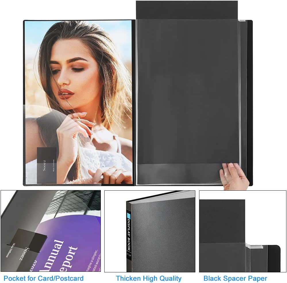 Heavy Duty Binder with Plastic Sleeves 18X24, Portfolio Folder with 30
