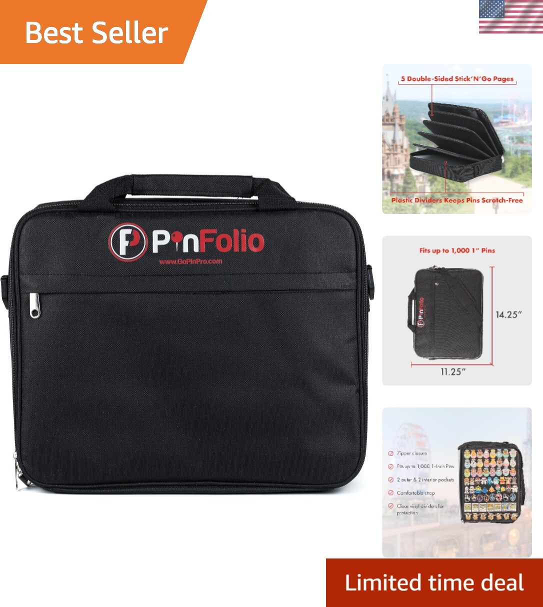 Pro Pin Display Bag, Large Sports Pin Book Designed for Storage & Easy Tradin...