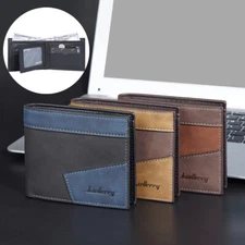 Man's RFID Blocking Wallet ID Card Leather Handbag Pocket Purse Foldable Wallet