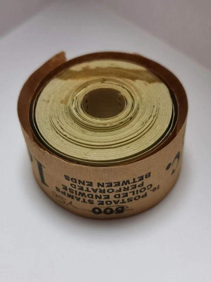 USA STAMP #604 1 C. green Rotary coil 1924 Roll of 250 - 40% stain MH*/MNH** - Immagine 2 di 4