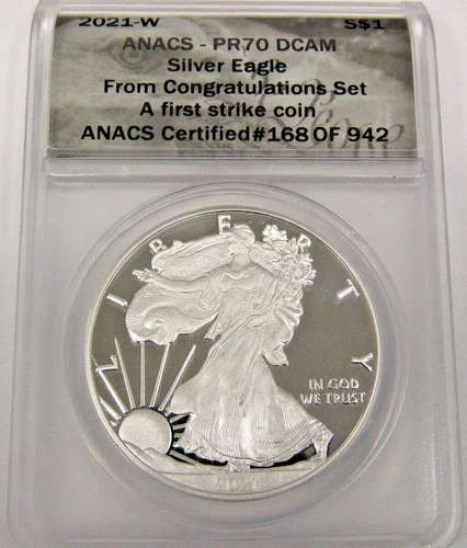 2021 (W) American Silver Eagle ANACS PR70 DCAM T1 #168 of 942