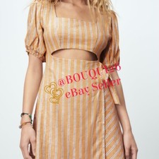 ZARA WOMAN NWT SS21 SHORT STRIPED MINI DRESS CUT OUT SIZE M REF: 4387/086