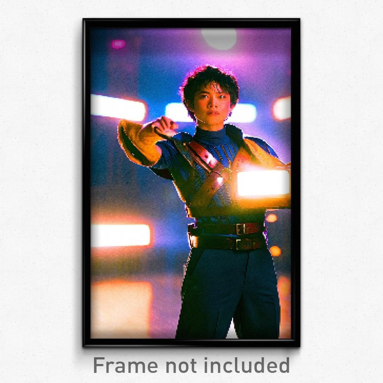 8 Bit Psychedelic Pixel Art Poster - Outrageous Chest Trippy Gamer Print