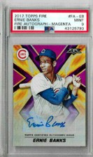2017 Topps Fire Ernie Banks Autograph Magenta PSA 9
