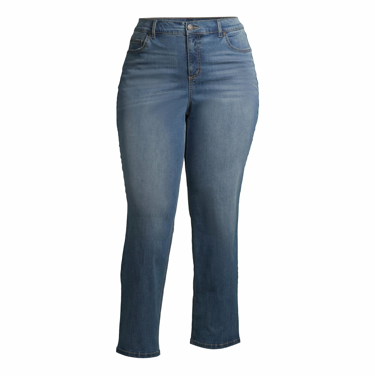 Terra & Sky Plus Size 1X Super Soft Pull-on Ankle Length Denim