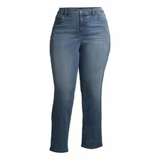 Terra and Sky Women's Plus Size Core Denim Straight Leg Jeans Various Sizes Wash