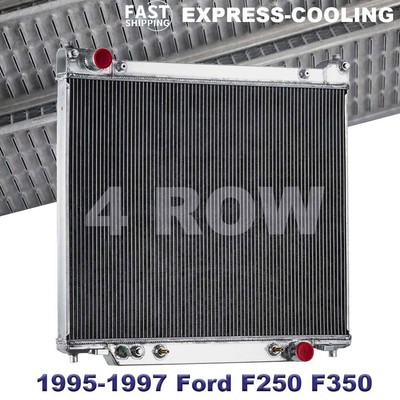 4 Row Aluminum Radiator For 1995-1997 1996 Ford F350 F250 F59 Powerstroke 7.3L