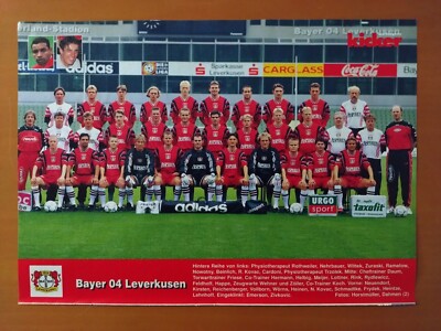 Bayer 04 Leverkusen, Mannschaftsfoto 1997/98, 1. BL,Kicker,DIN A4,ungeklebt  