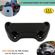1" Handlebar Riser Top Clamp Cover For Harley 74-06 Dyna FXR FXD FXWG Softail