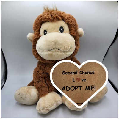 Russ Berrie Baby Plush Monkey Brown Chimp Naamah Stuffed Animal Toy