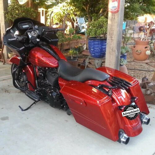 Candy Orange Stretched Rear Fender Extension For 2009+ Harley Davidson Touring - Image 2 of 4